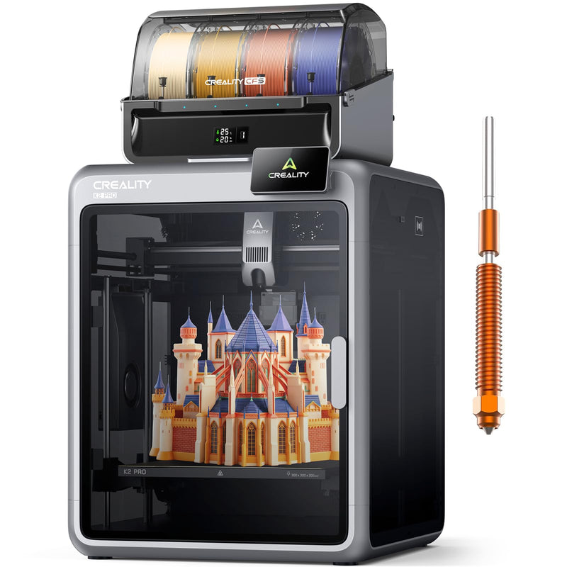 Creality K2 Pro Combo Multicolor 3D Printer - 300mm³ Build, 600mm/s Speed, Active Chamber Heating, Dual AI Cameras