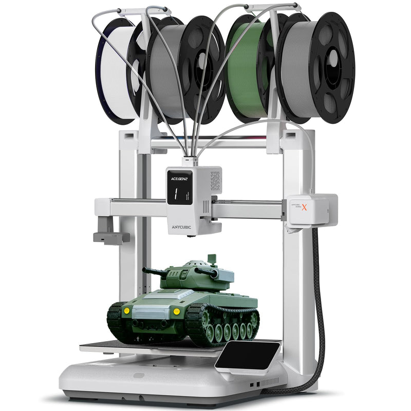 Anycubic Kobra X Fast Multicolor FDM 3D Printer – Auto-Leveling, 600mm/s High-Speed, 19-Color Support